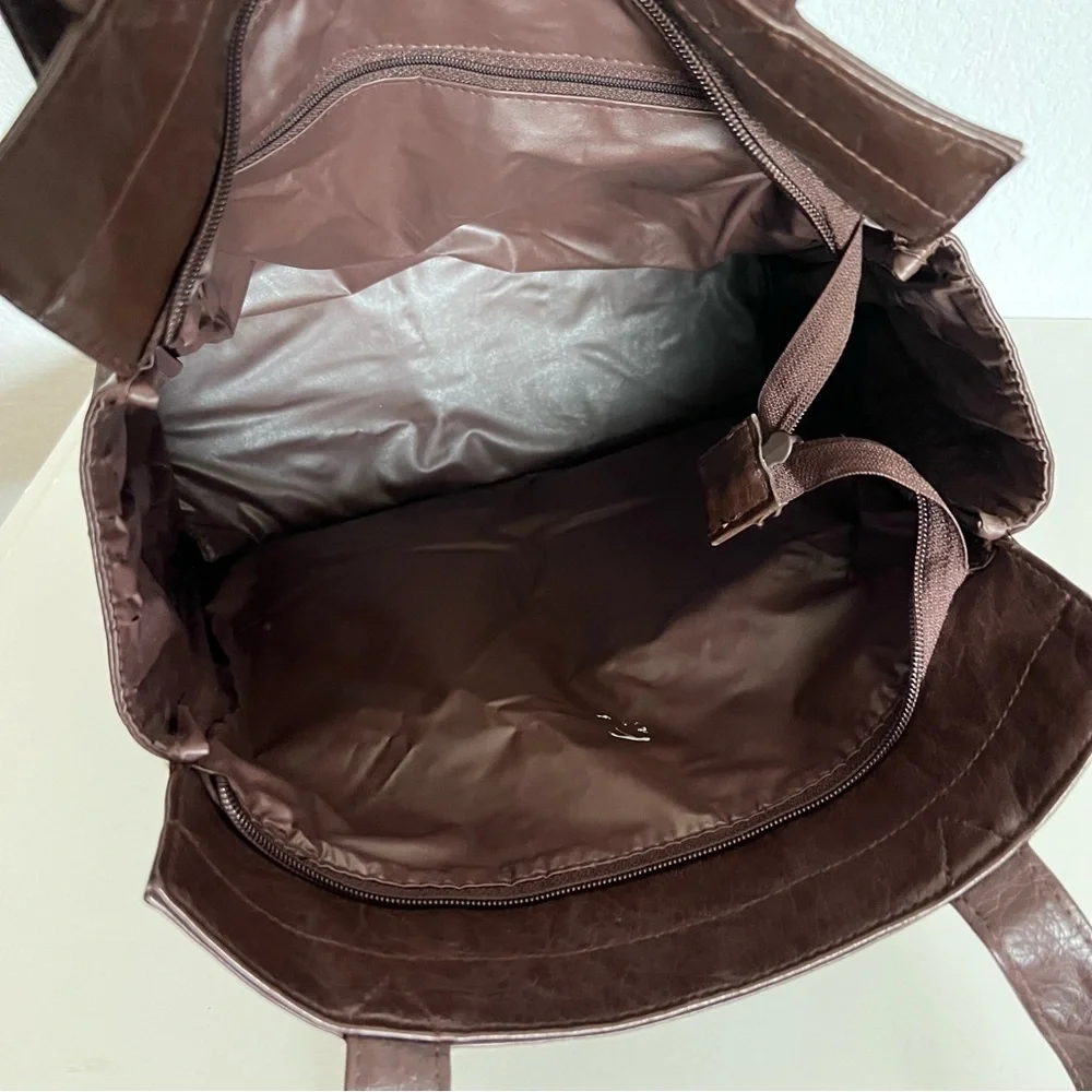 Vintage Bentley Brown Leather Shoulder Work Commuter Travel Bag Unisex